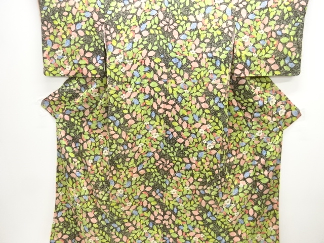 JAPANESE KIMONO / ANTIQUE KIMONO / TAISHO ROMAN STYLE / MON KINSHA / FLOWER